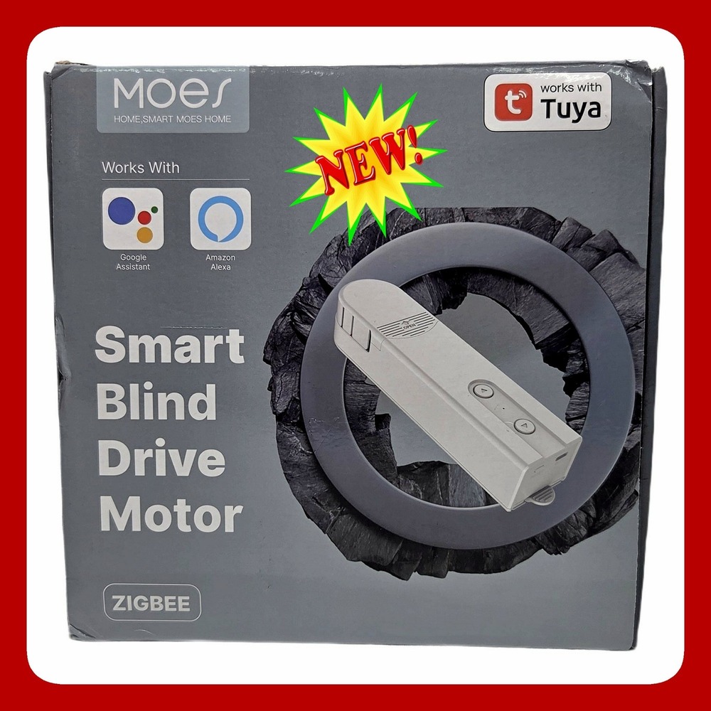 Moes Smart Blind Drive Motor AM43 Zigbee Tuya Solar Powered Roller Shade NWT